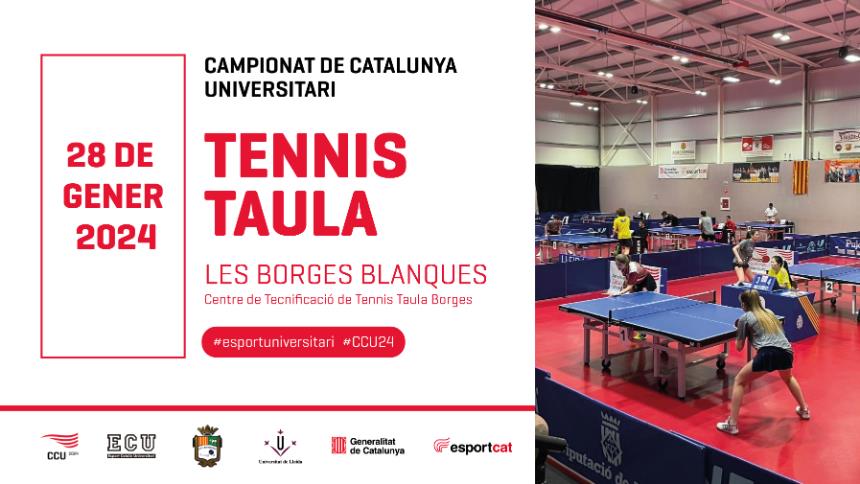 Obertes les inscripcions del Campionat de Catalunya Universitari de Tennis Taula 2024!